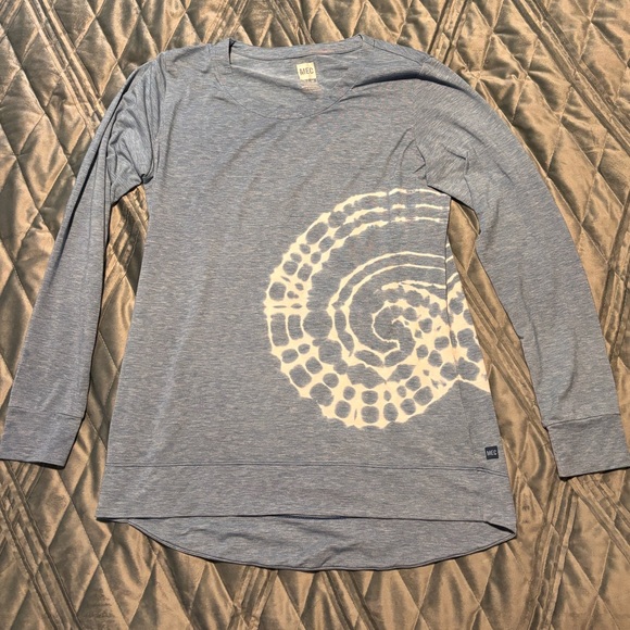 MEC Organic Cotton Blend Heather Blue Long Sleeve Hiking Shirt, Size Medium - Picture 2 of 4